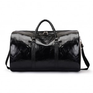 Trust-U European and American PU Travel Bag, Large Capacity Cylinder Sports and Fitness Bag, Business Casual Short Trip Luggage Bag