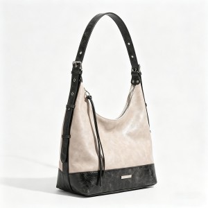 TRUST-U New PU textured shoulder bag, large capacity, premium color-blocked tote bag