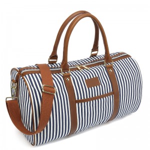 Trust-U New Striped Canvas Travel Duffle Bag: Trendy Large-Capacity Outdoor Sling Backpack & Casual Crossbody Shoulder Bag