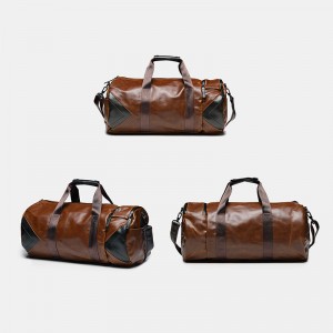 Trust-U Large-Capacity PU Leather Duffle Bag for Short Trips, Crossbody Sports and Fitness Travel Bag