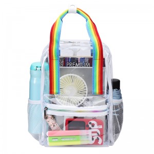 Trust-U New Women’s Transparent Backpack – Waterproof PVC Jelly Bag, Multifunctional Handheld Travel Bookbag