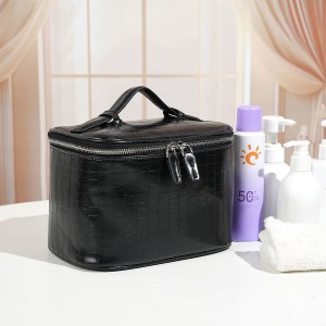 TRUST-U New PU Leather Toiletry Bag High-End Crocodile Pattern Makeup Bag Large Capacity Cosmetic Storage Bag Portable Travel