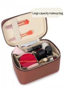 TRUST-U leather makeup bag large capacity portable makeup case travel multifunctional cosmetic bag toiletry bag storage box