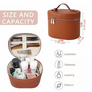 TRUST-U Cross-border Multi-layer PU Cosmetic Bag High-end Travel Toiletry Bag Portable Large Capacity Leather Bucket Cosmetic Bag