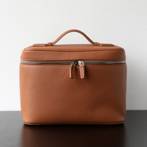 TRUST-U niche let luksuriøs moderigtig stor kapacitet første lags kosmetiktaske i kohud med spejl og flere rum til rejsemakeup