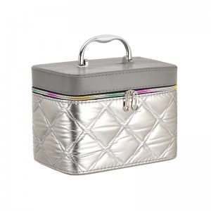 TRUST-U Sminkväska med stor kapacitet, exklusivt broderat handtag och spegel för förvaring