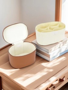 Rentas sempadan Baru Popular PU Kulit Pembahagi Boleh Tanggal Beg Peralatan Mandi Beg Simpanan Mudah Alih untuk Beg Kosmetik Perjalanan Perniagaan