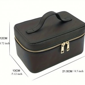 TRUST-U High-Quality New Large Capacity Leather Makeup Bag, Ins Style Extremely Popular, Convenient Waterproof Double-Layer High-End Storage Bag