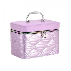 TRUST-U Sminkväska med stor kapacitet, exklusivt broderat handtag och spegel för förvaring