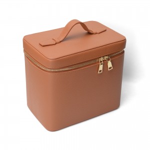 TRUST-U Sak makiyaj transfrontalyè wo nivo, ekolojik, an kwi PU, gwo kapasite, gwo sak makiyaj estetik, sak depo makiyaj pwofesyonèl pòtab