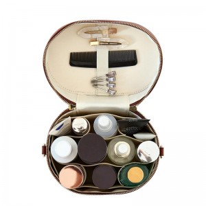 TRUST-U Leather Detachable Handheld Makeup Bag for Women, Large Capacity Portable Light Luxury High-End Travel Leather Toiletry Storage Bag