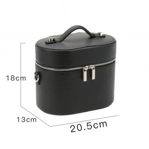 TRUST-U Cross-border Oval Single-shoulder PU Makeup Bag Portable Large Capacity Cosmetics Storage Box Travel Waterproof Storage Toiletry Bag