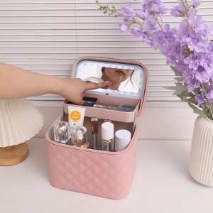 TRUST-U ប្រអប់ផ្ទុកគ្រឿងសំអាងចល័តដែលមានសមត្ថភាពធំ ប្រអប់គ្រឿងសំអាងពហុមុខងារ ជាមួយនឹងប្រអប់ខាងក្នុងលក់ដុំ LED មិនជ្រាបទឹក