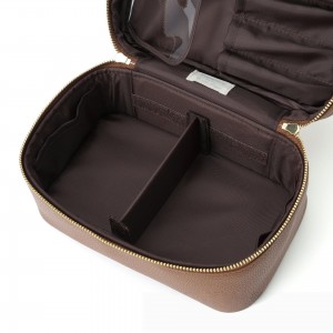 TRUST-U Japan Amazon Qaabka Cusub ee Saxda ah ee Maqaar ee Boorsada Qurxinta Dumarka, Lychee Texture Large Capacity Handheld Boorsada Kaydinta Quruxda ee Haweenka