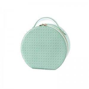 TRUST-U LED light with mirror round cosmetic case large capacity travel portable cosmetic storage bag