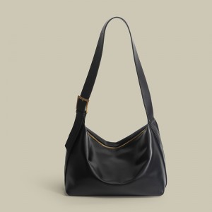 TRUST-U PU kantong taktak kapasitas badag, rasa high-end, warna solid serbaguna, tali taktak tote kantong lega pikeun commuting