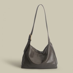 TRUST-U PU kantong taktak kapasitas badag, rasa high-end, warna solid serbaguna, tali taktak tote kantong lega pikeun commuting