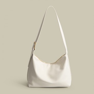 TRUST-U PU kantong taktak kapasitas badag, rasa high-end, warna solid serbaguna, tali taktak tote kantong lega pikeun commuting