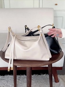 TRUST-U Stylish and textured minimalist tote bag for commuting, unique design, soft shoulder/crossbody bag for women