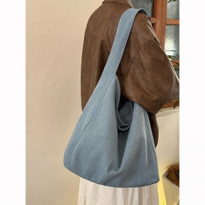 TRUST-U New relaxed style commuter shoulder tote bag, Korean style niche design canvas bag, casual and versatile underarm bag