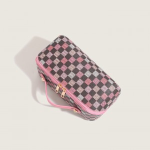 TRUST-U نوی لوی ظرفیت لرونکی کاسمیټیک کڅوړه، د لوړ پای پورټ ایبل ټوټ کڅوړه، رنګین PU واټر پروف سفر ذخیره کڅوړه