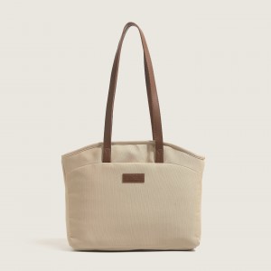 TRUST-U Simple and casual tote bag for women, large capacity, handbag, shoulder bag, new autumn and winter style, simple canvas commuter bag
