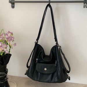 TRUST-U Retro minimalist soft leather backpack with multiple carrying options and adjustable shoulder tote bag