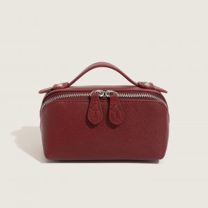 Mála cosmaideacha beag leathair PU TRUST-U, mála leithris préimhe, mála cosmaideacha agus mála stórála atá cairdiúil don taisteal