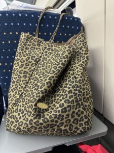 Geantă de pânză TRUST-U pentru femei, stil navetiști, senzație relaxată, geantă tote cu imprimeu leopard față-verso, stil preppy, geantă de umăr cu capacitate mare