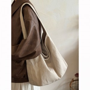 TRUST-U New relaxed style commuter shoulder tote bag, Korean style niche design canvas bag, casual and versatile underarm bag