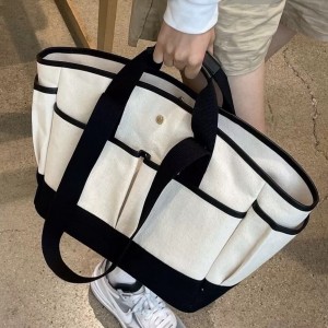 TRUST-U मोठी क्षमता, आई आणि बाळांसाठी बहुमुखी क्रॉसबॉडी/खांद्याची बॅग, बाहेर फिरण्यासाठी हलकी कॅनव्हास टोट बॅग