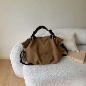 TRUST-U Pendlarväska, extra stor, retro canvasväska, multifunktionell studentväska/axelväska för kvinnor