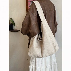 TRUST-U New relaxed style commuter shoulder tote bag, Korean style niche design canvas bag, casual and versatile underarm bag