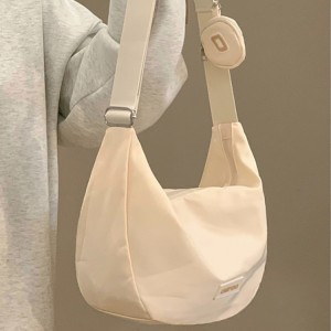 TRUST-U Solid color, minimalist design, convenient wide-shoulder nylon dumpling bag/crossbody bag