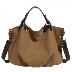 TRUST-U Pendlarväska, extra stor, retro canvasväska, multifunktionell studentväska/axelväska för kvinnor