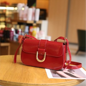 TRUST-U Versatile, simple, solid color horseshoe buckle underarm bag