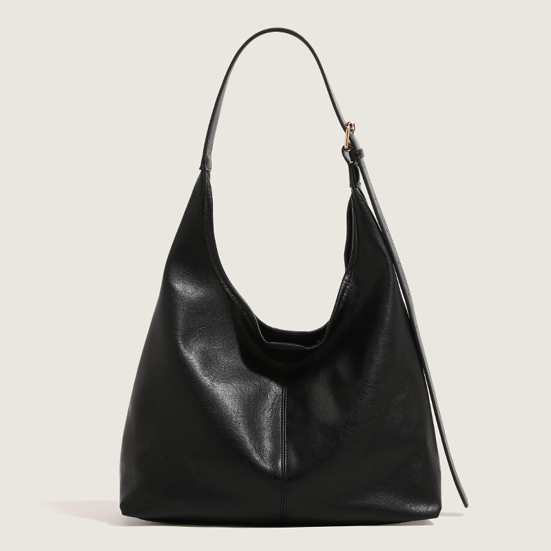 TRUST-U പുതിയ വലിയ ശേഷിയുള്ള സ്ത്രീകൾക്കുള്ള റെട്രോ സോളിഡ് കളർ PU ടെക്സ്ചർ ചെയ്ത ബഹുമുഖ ടോട്ട് ബാഗ്, ജോലിക്കും യാത്രയ്ക്കുമായി, കക്ഷത്തിൽ ധരിക്കാവുന്ന ബാഗ്.