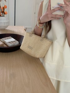 TRUST-U கோடை விடுமுறை கடற்கரை பாணி வைக்கோல் நெய்த பை, கைப்பை, குறுக்கு உடல் பை, 2025 புதிய ஸ்டைலான கயிறு முடிச்சு கூடை பை