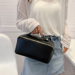 TRUST-U Women's PU កាបូបដាក់គ្រឿងសម្អាងដែលអាចចល័តបានដែលមានសមត្ថភាពធំ កាបូបដាក់គ្រឿងសម្អាង និងគ្រឿងសម្អាងច្រើនមុខងារ