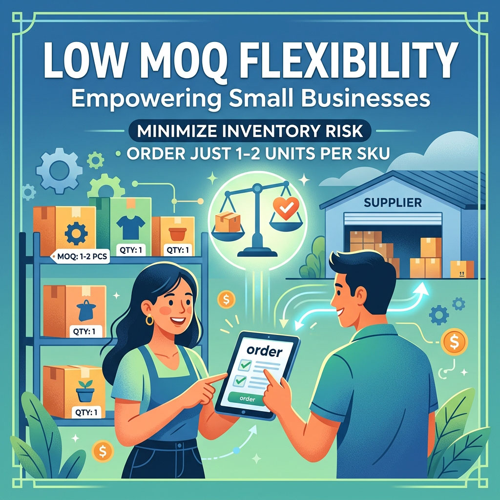 Minimum order quantity (MOQ) flexibility – small B customers prefer suppliers who accept low minimum orders, often as low as 1-2 pieces per SKU, to minimize inventory risk.