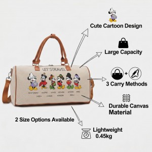 TRUST-U Trendy Lightweight Gym Bag New Fashion Short Distance Travel Bag One Shoulder Large Capacity Printed Canvas Storage Bag