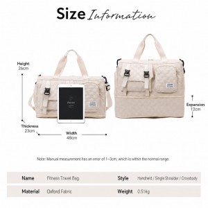 TRUST-U Fashion sports dry and wet separation fitness bag large capacity expansion portable travel bag with trolley and shoe compartment