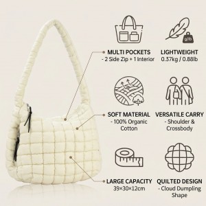Trust-U Large-Capacity Padded Bag — Multi-Pocket Shoulder & Crossbody “Dumpling” Bag — Pleated “Cloud” Tote — Women’s Handbag & Organizer