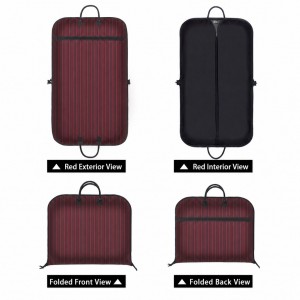 Trust-U Oxford cloth clothing dust cover striped suit bag foldable suit cover dust-proof hanging bag coat cover set