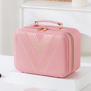 TRUST-U រចនាបថថ្មីជាមួយនឹងពន្លឺ LED កញ្ចក់ភាពស្រស់ស្អាត កាបូបស្ពាយគ្រឿងសម្អាង កាបូបដាក់ឥវ៉ាន់ ប្រអប់ដាក់គ្រឿងសម្អាងចល័តពហុមុខងារ