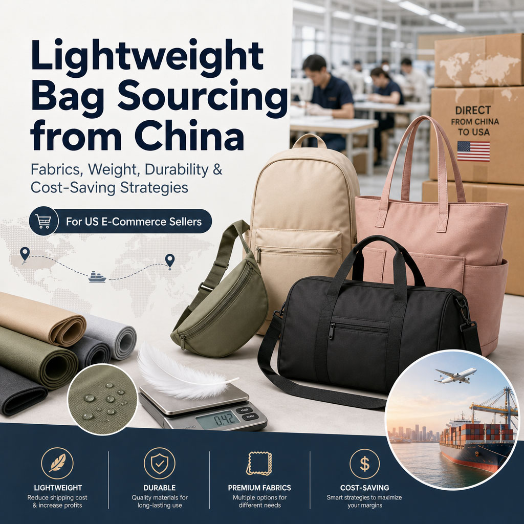 Lightweight Bag Sourcing from China: Fabrics, Weight, Durability & Cost‑Saving Strategies for US E‑Commerce Sellers