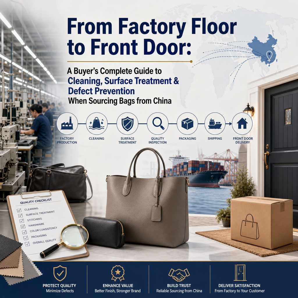 From Factory Floor to Front Door: A Buyer’s Complete Guide to Cleaning, Surface Treatment & Defect Prevention When Sourcing Bags from China