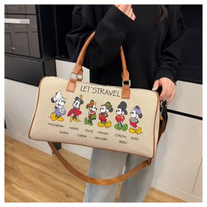 TRUST-U Trendy Lightweight Gym Bag New Fashion Short Distance Travel Bag One Shoulder Large Capacity Printed Canvas Storage Bag