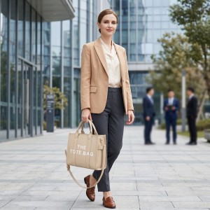 New Cross-Border Women’s Bag PU Letter Tote Bag Simple Casual Large Capacity Handbag