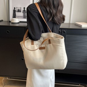 TRUST-U Simple and casual tote bag for women, large capacity, handbag, shoulder bag, new autumn and winter style, simple canvas commuter bag